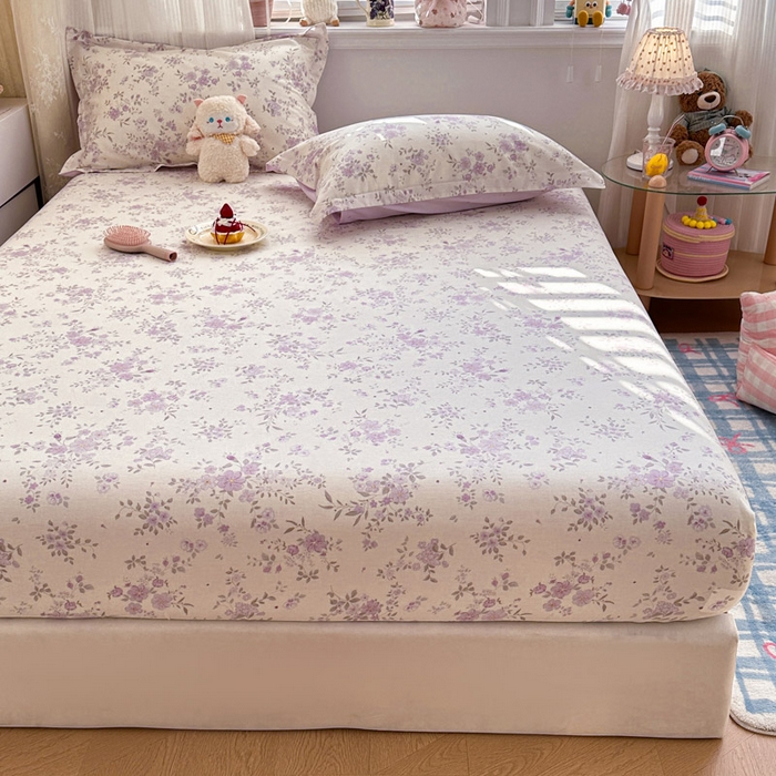 91家纺网 家纺一手货源 找家纺 绵庭家纺 2026新款12868全棉纯棉印花系列床笠单件单品床笠单床笠-第一批 苏林-紫