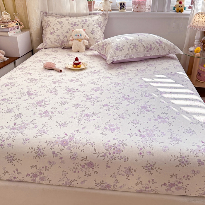 91家纺网 家纺一手货源 找家纺 绵庭家纺 2026新款12868全棉纯棉印花系列床笠单件单品床笠单床笠-第一批 苏林-紫