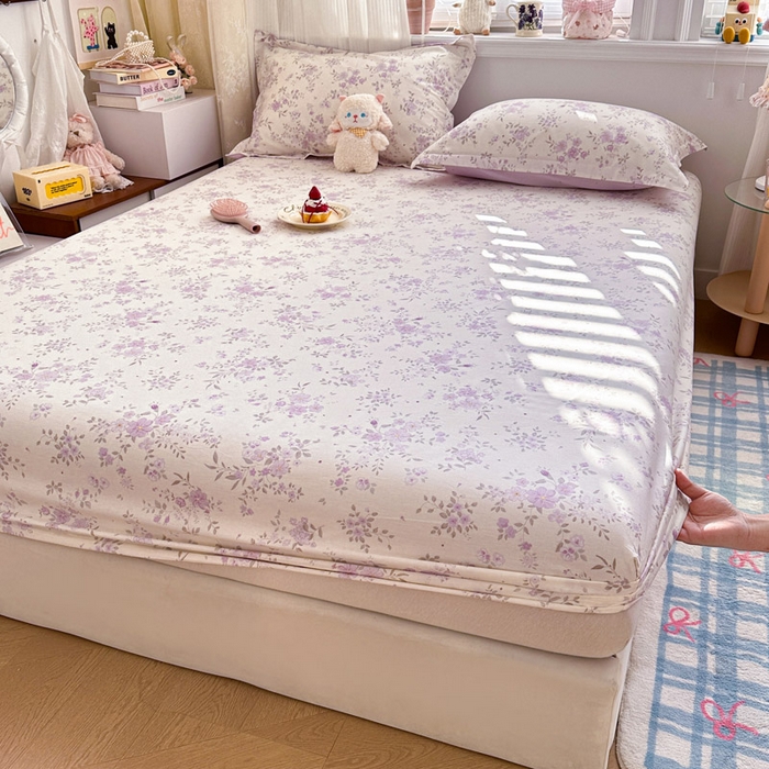 91家纺网 家纺一手货源 找家纺 绵庭家纺 2026新款12868全棉纯棉印花系列床笠单件单品床笠单床笠-第一批 苏林-紫