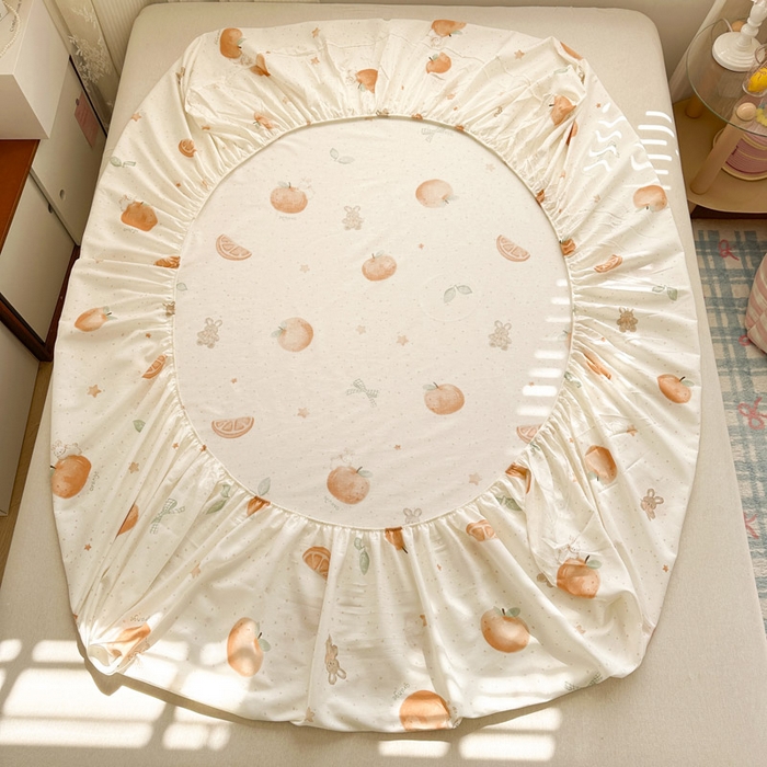 91家纺网 家纺一手货源 找家纺 绵庭家纺 2026新款12868全棉纯棉印花系列床笠单件单品床笠单床笠-第一批 甜桔小兔