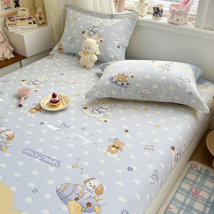 91家纺网 家纺一手货源 找家纺 绵庭家纺 2026新款12868全棉纯棉印花系列床笠单件单品床笠单床笠-第一批 汪汪宇航记