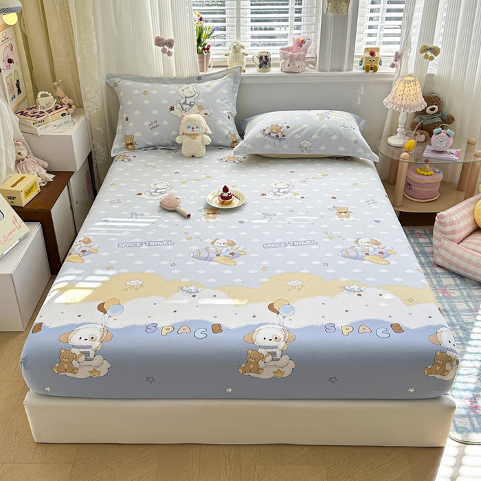 91家纺网 家纺一手货源 找家纺 绵庭家纺 2026新款12868全棉纯棉印花系列床笠单件单品床笠单床笠-第一批 汪汪宇航记