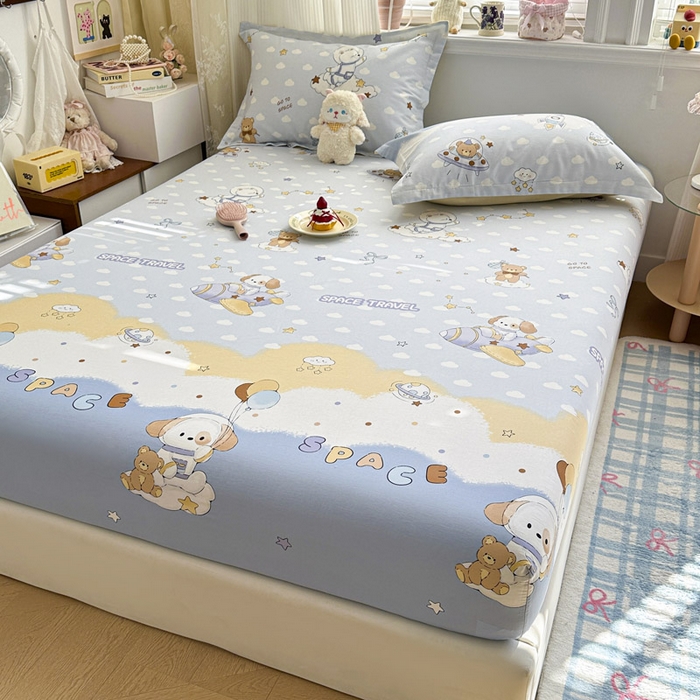 91家纺网 家纺一手货源 找家纺 绵庭家纺 2026新款12868全棉纯棉印花系列床笠单件单品床笠单床笠-第一批 汪汪宇航记