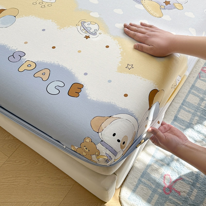 91家纺网 家纺一手货源 找家纺 绵庭家纺 2026新款12868全棉纯棉印花系列床笠单件单品床笠单床笠-第一批 汪汪宇航记