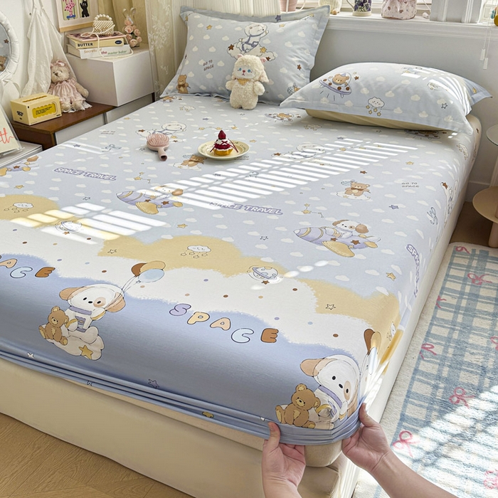 91家纺网 家纺一手货源 找家纺 绵庭家纺 2026新款12868全棉纯棉印花系列床笠单件单品床笠单床笠-第一批 汪汪宇航记