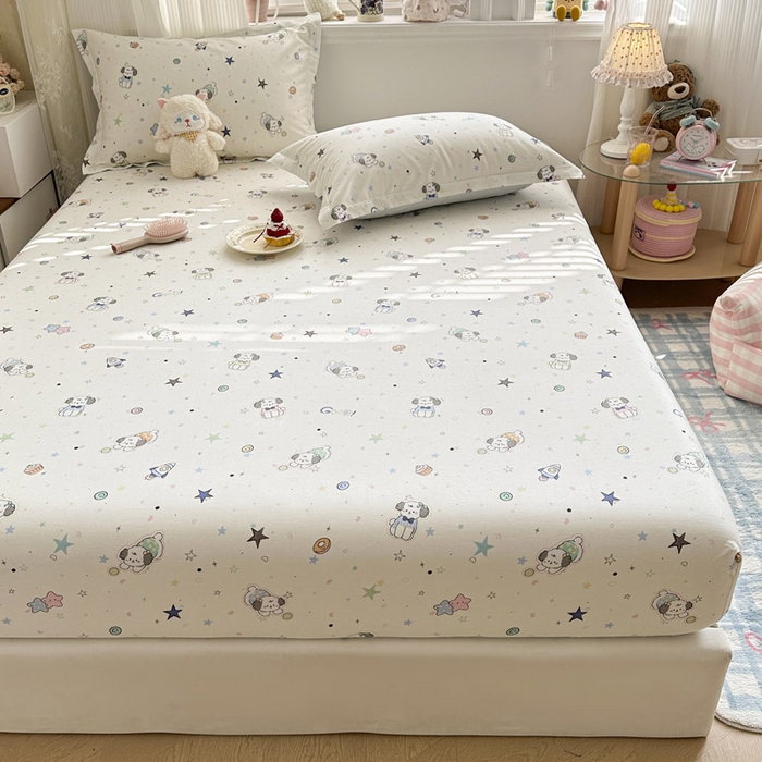 91家纺网 家纺一手货源 找家纺 绵庭家纺 2026新款12868全棉纯棉印花系列床笠单件单品床笠单床笠-第一批 星空狗狗