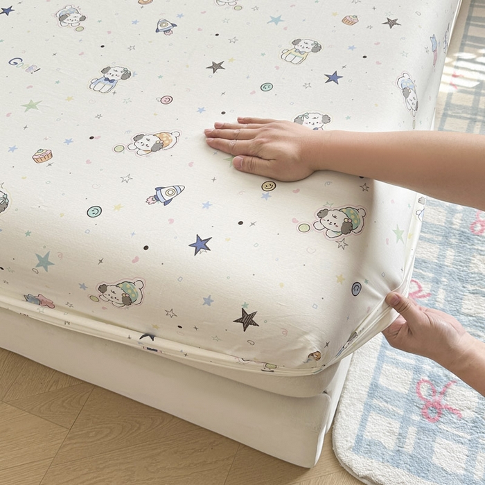 91家纺网 家纺一手货源 找家纺 绵庭家纺 2026新款12868全棉纯棉印花系列床笠单件单品床笠单床笠-第一批 星空狗狗