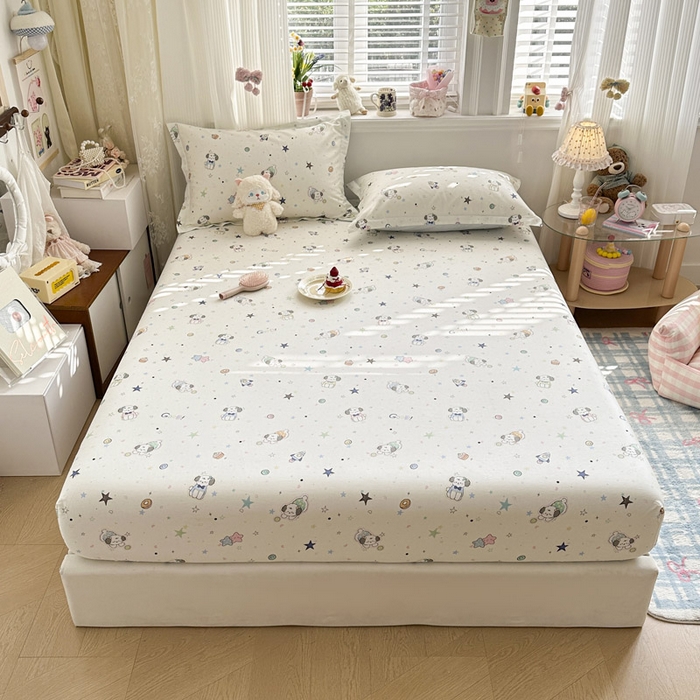 91家纺网 家纺一手货源 找家纺 绵庭家纺 2026新款12868全棉纯棉印花系列床笠单件单品床笠单床笠-第一批 星空狗狗