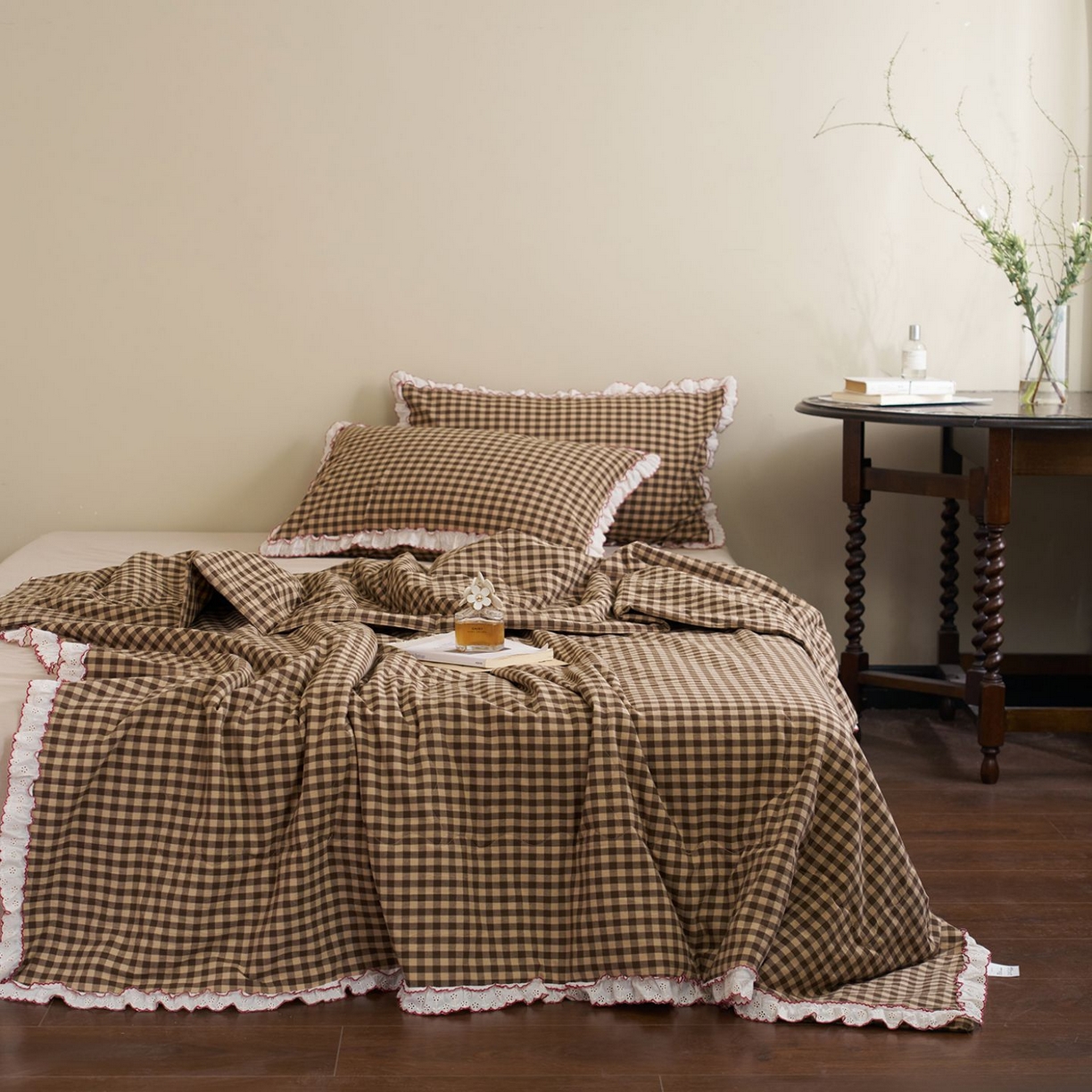 91家纺网 家纺一手货源 找家纺 （总）洋铭区（原狠狠爱） 2026新款色织水洗棉花边夏被