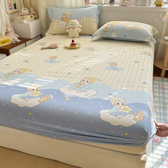 91家纺网 家纺一手货源 找家纺 绵庭家纺 2026新款12868全棉纯棉印花系列床笠单件单品床笠单床笠-第一批 星语星愿