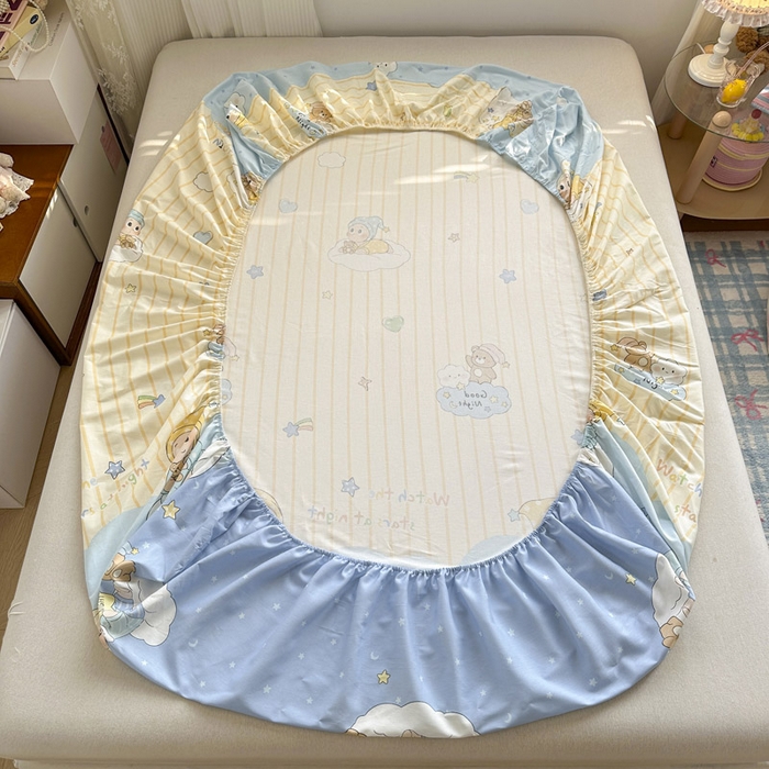 91家纺网 家纺一手货源 找家纺 绵庭家纺 2026新款12868全棉纯棉印花系列床笠单件单品床笠单床笠-第一批 星语星愿