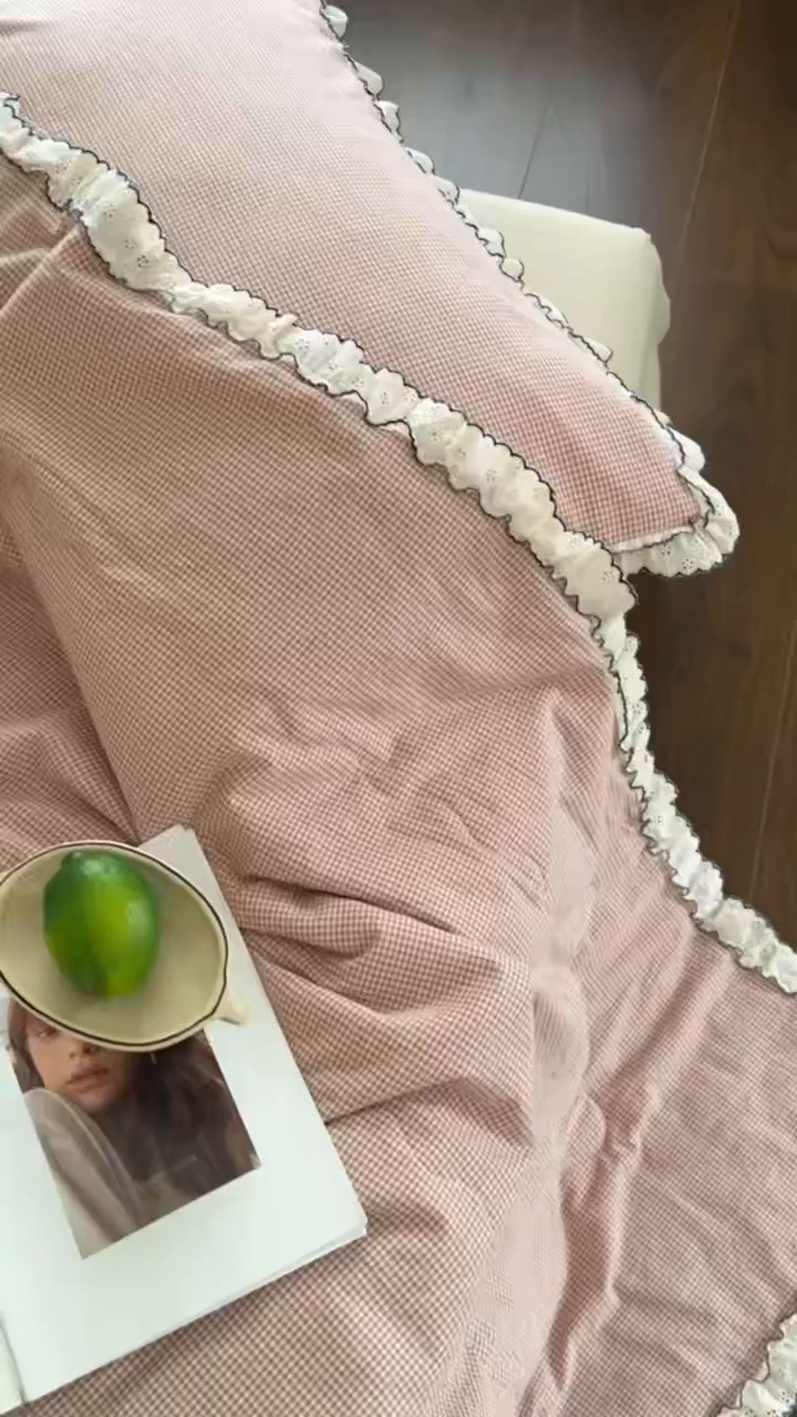 91家纺网 家纺一手货源 找家纺 （总）洋铭区（原狠狠爱） 2026新款色织水洗棉花边夏被