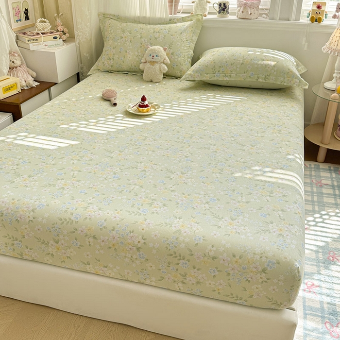 91家纺网 家纺一手货源 找家纺 绵庭家纺 2026新款12868全棉纯棉印花系列床笠单件单品床笠单床笠-第一批 徐徐花开