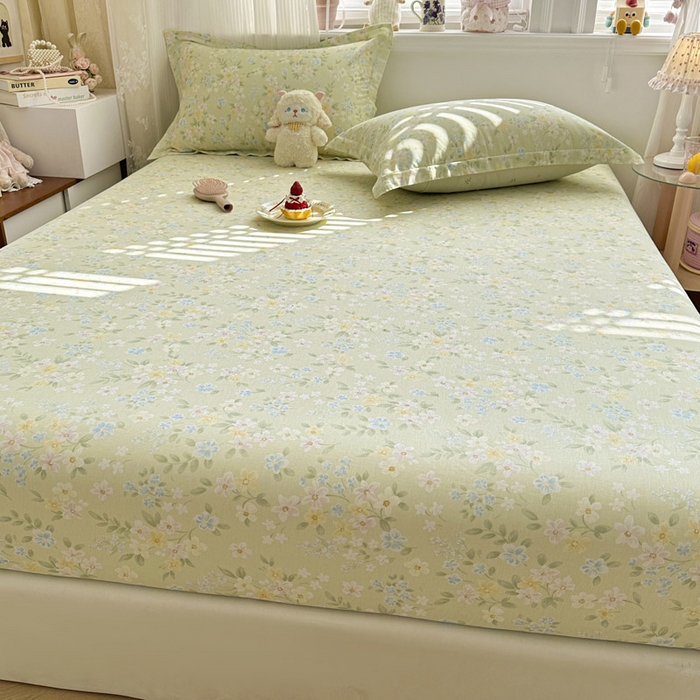 91家纺网 家纺一手货源 找家纺 绵庭家纺 2026新款12868全棉纯棉印花系列床笠单件单品床笠单床笠-第一批 徐徐花开