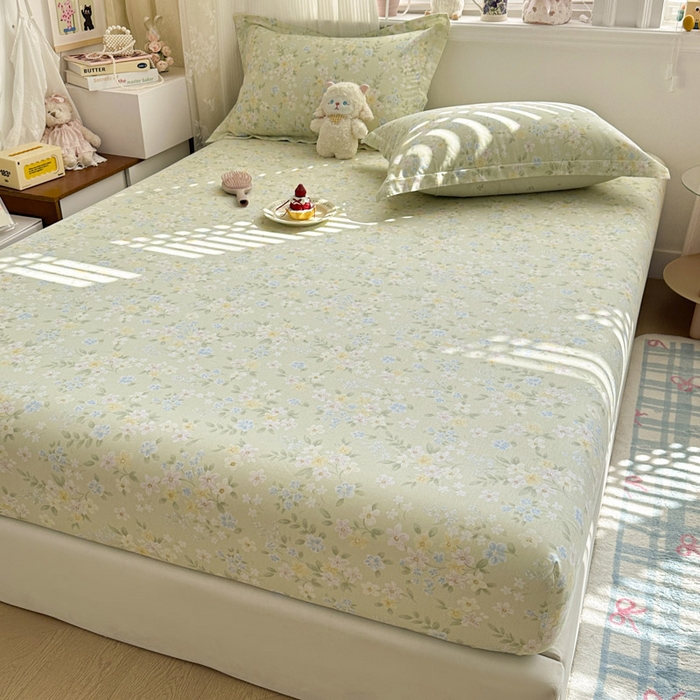 91家纺网 家纺一手货源 找家纺 绵庭家纺 2026新款12868全棉纯棉印花系列床笠单件单品床笠单床笠-第一批 徐徐花开