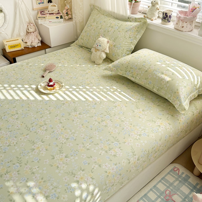 91家纺网 家纺一手货源 找家纺 绵庭家纺 2026新款12868全棉纯棉印花系列床笠单件单品床笠单床笠-第一批 徐徐花开