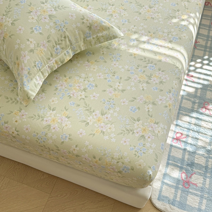 91家纺网 家纺一手货源 找家纺 绵庭家纺 2026新款12868全棉纯棉印花系列床笠单件单品床笠单床笠-第一批 徐徐花开