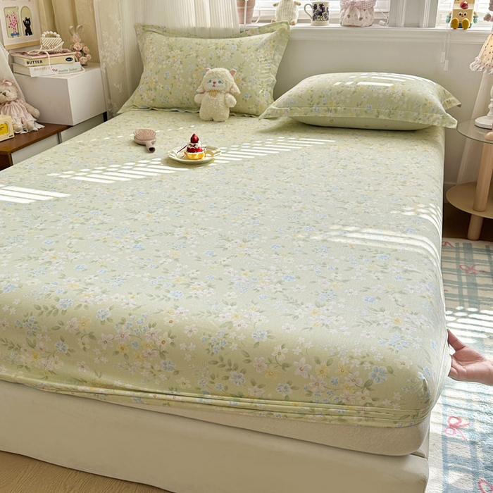 91家纺网 家纺一手货源 找家纺 绵庭家纺 2026新款12868全棉纯棉印花系列床笠单件单品床笠单床笠-第一批 徐徐花开