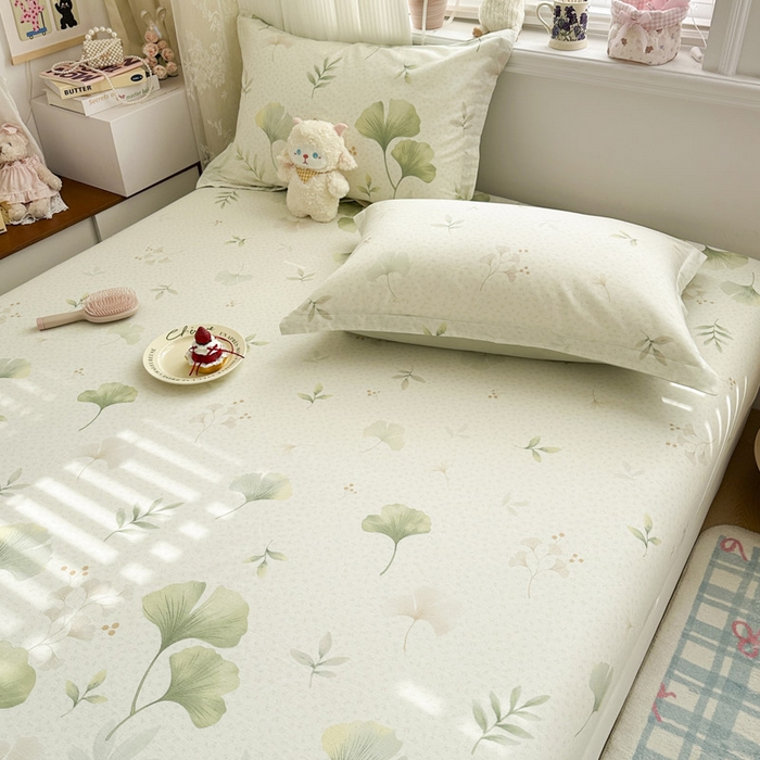 91家纺网 家纺一手货源 找家纺 绵庭家纺 2026新款12868全棉纯棉印花系列床笠单件单品床笠单床笠-第一批 银杏疏影