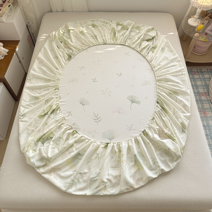 91家纺网 家纺一手货源 找家纺 绵庭家纺 2026新款12868全棉纯棉印花系列床笠单件单品床笠单床笠-第一批 银杏疏影