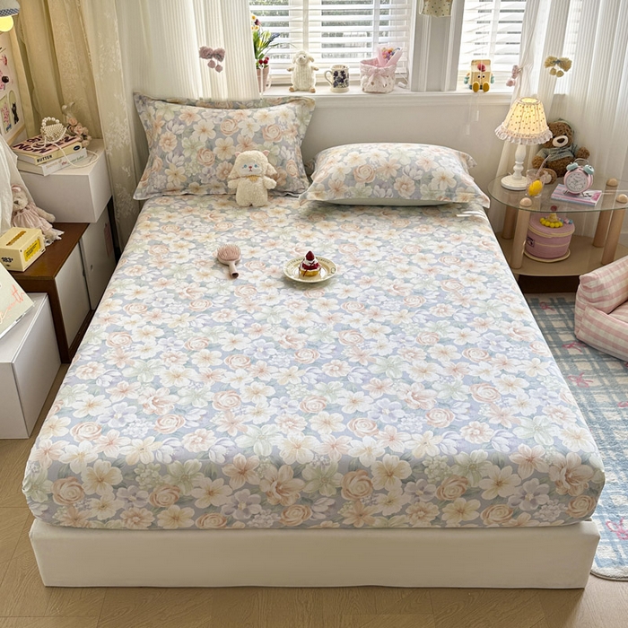 91家纺网 家纺一手货源 找家纺 绵庭家纺 2026新款12868全棉纯棉印花系列床笠单件单品床笠单床笠-第一批 釉色浮光-兰