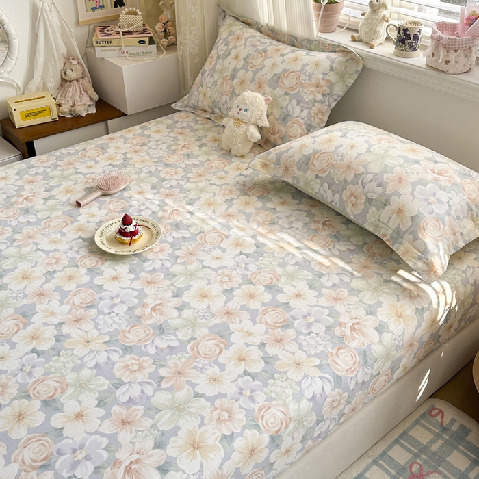 91家纺网 家纺一手货源 找家纺 绵庭家纺 2026新款12868全棉纯棉印花系列床笠单件单品床笠单床笠-第一批 釉色浮光-兰