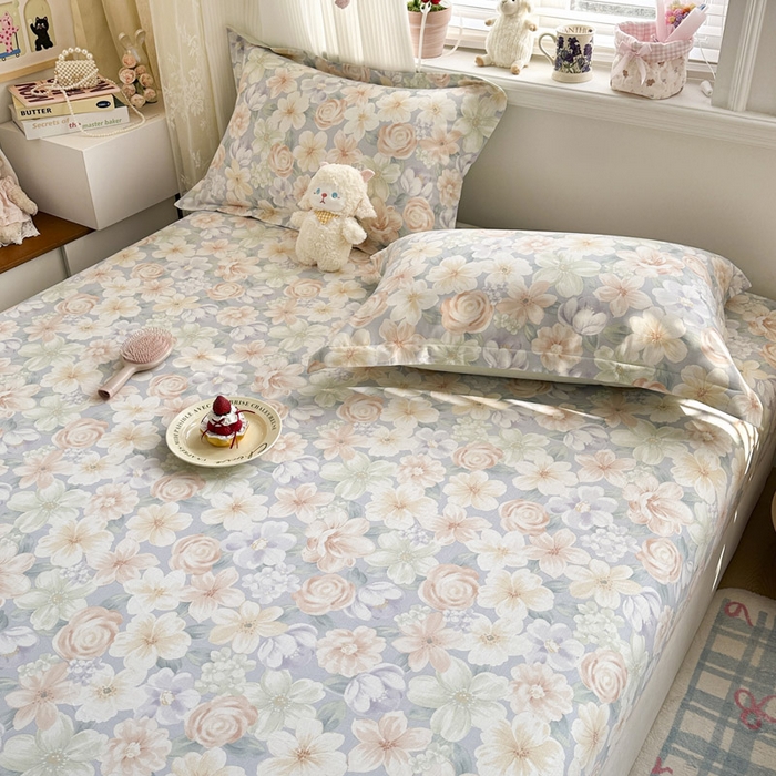 91家纺网 家纺一手货源 找家纺 绵庭家纺 2026新款12868全棉纯棉印花系列床笠单件单品床笠单床笠-第一批 釉色浮光-兰