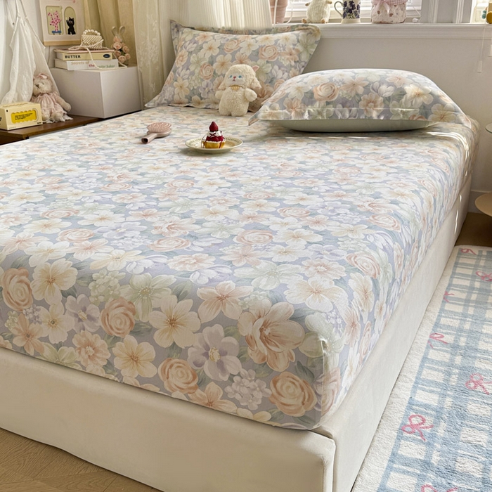 91家纺网 家纺一手货源 找家纺 绵庭家纺 2026新款12868全棉纯棉印花系列床笠单件单品床笠单床笠-第一批 釉色浮光-兰