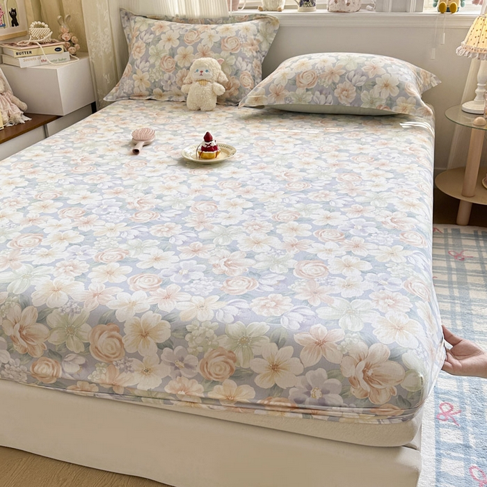 91家纺网 家纺一手货源 找家纺 绵庭家纺 2026新款12868全棉纯棉印花系列床笠单件单品床笠单床笠-第一批 釉色浮光-兰