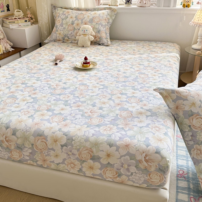 91家纺网 家纺一手货源 找家纺 绵庭家纺 2026新款12868全棉纯棉印花系列床笠单件单品床笠单床笠-第一批 釉色浮光-兰