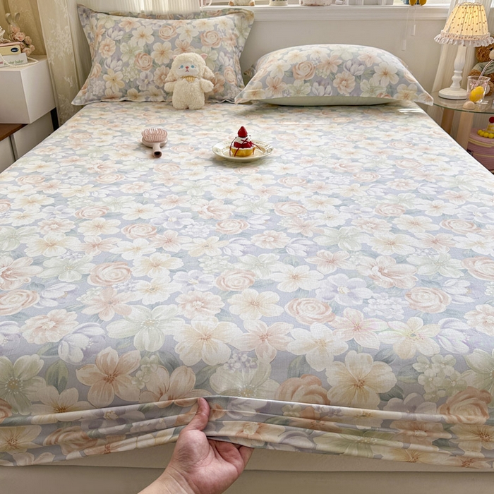 91家纺网 家纺一手货源 找家纺 绵庭家纺 2026新款12868全棉纯棉印花系列床笠单件单品床笠单床笠-第一批 釉色浮光-兰