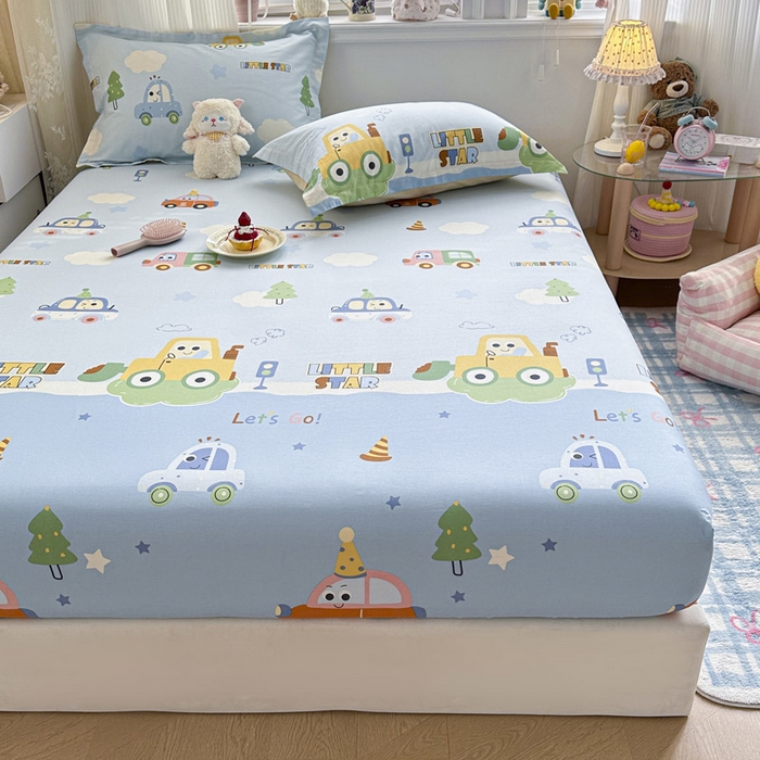 91家纺网 家纺一手货源 找家纺 绵庭家纺 2026新款12868全棉纯棉印花系列床笠单件单品床笠单床笠-第一批 云朵车行