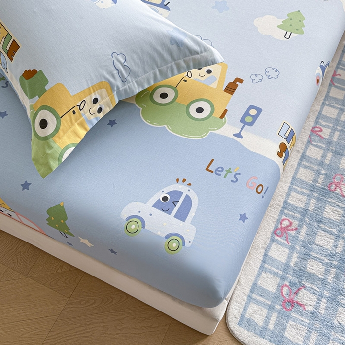 91家纺网 家纺一手货源 找家纺 绵庭家纺 2026新款12868全棉纯棉印花系列床笠单件单品床笠单床笠-第一批 云朵车行