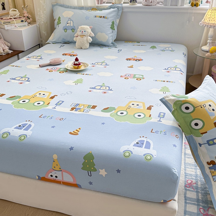 91家纺网 家纺一手货源 找家纺 绵庭家纺 2026新款12868全棉纯棉印花系列床笠单件单品床笠单床笠-第一批 云朵车行