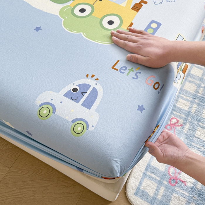 91家纺网 家纺一手货源 找家纺 绵庭家纺 2026新款12868全棉纯棉印花系列床笠单件单品床笠单床笠-第一批 云朵车行