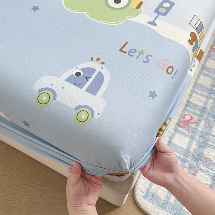 91家纺网 家纺一手货源 找家纺 绵庭家纺 2026新款12868全棉纯棉印花系列床笠单件单品床笠单床笠-第一批 云朵车行