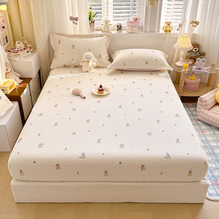 91家纺网 家纺一手货源 找家纺 绵庭家纺 2026新款12868全棉纯棉印花系列床笠单件单品床笠单床笠-第一批 云朵小森林