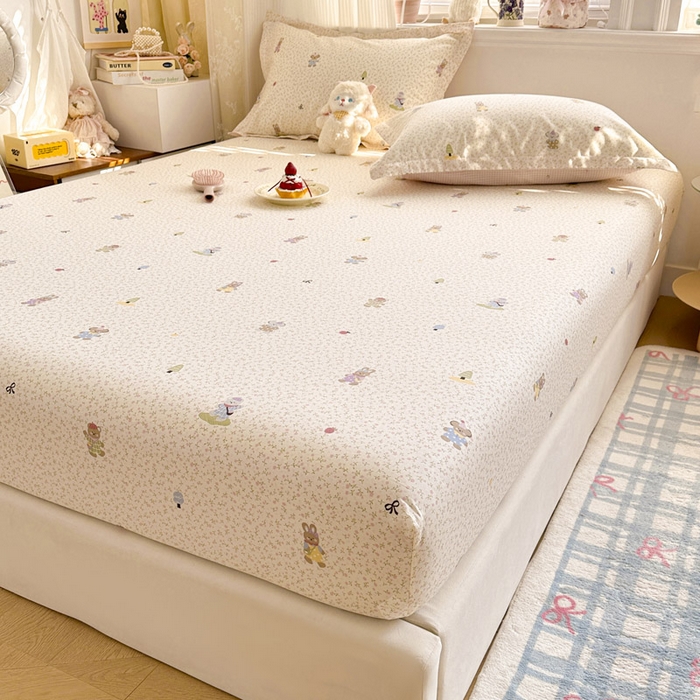 91家纺网 家纺一手货源 找家纺 绵庭家纺 2026新款12868全棉纯棉印花系列床笠单件单品床笠单床笠-第一批 云朵小森林