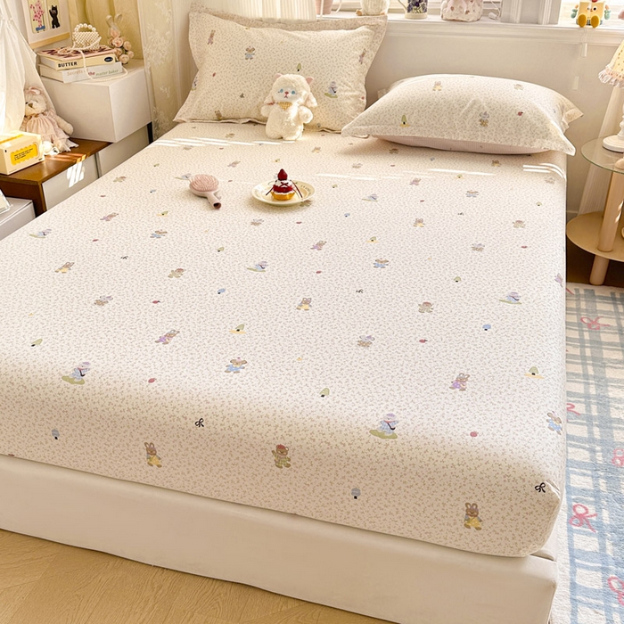 91家纺网 家纺一手货源 找家纺 绵庭家纺 2026新款12868全棉纯棉印花系列床笠单件单品床笠单床笠-第一批 云朵小森林