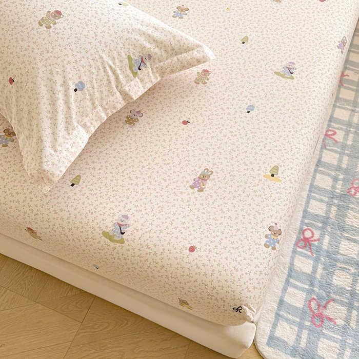 91家纺网 家纺一手货源 找家纺 绵庭家纺 2026新款12868全棉纯棉印花系列床笠单件单品床笠单床笠-第一批 云朵小森林