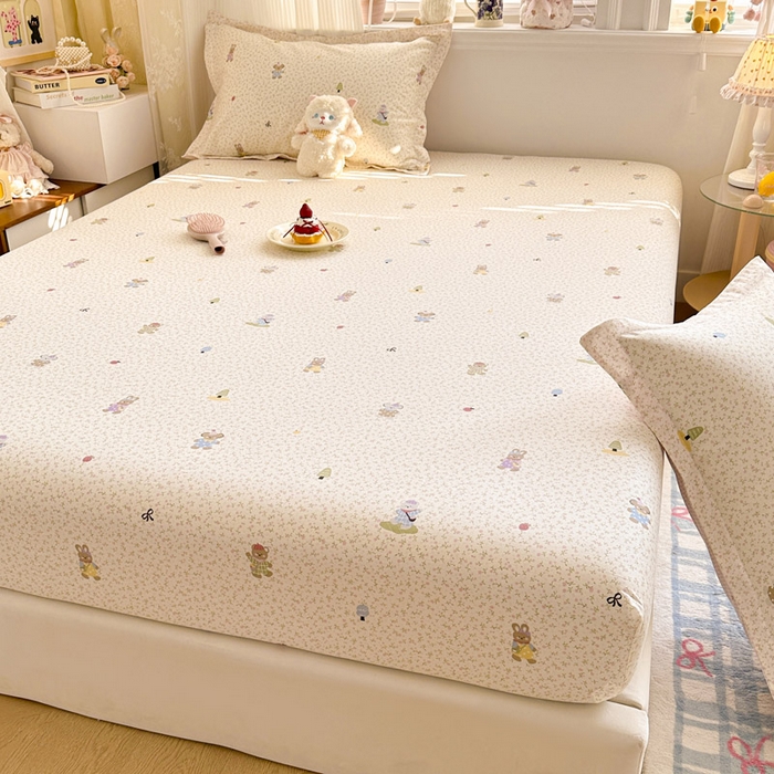 91家纺网 家纺一手货源 找家纺 绵庭家纺 2026新款12868全棉纯棉印花系列床笠单件单品床笠单床笠-第一批 云朵小森林