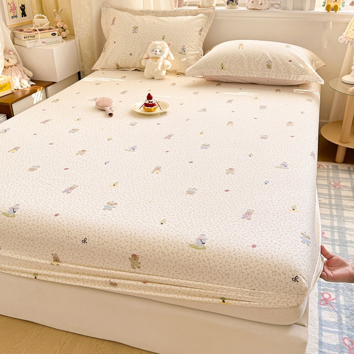 91家纺网 家纺一手货源 找家纺 绵庭家纺 2026新款12868全棉纯棉印花系列床笠单件单品床笠单床笠-第一批 云朵小森林