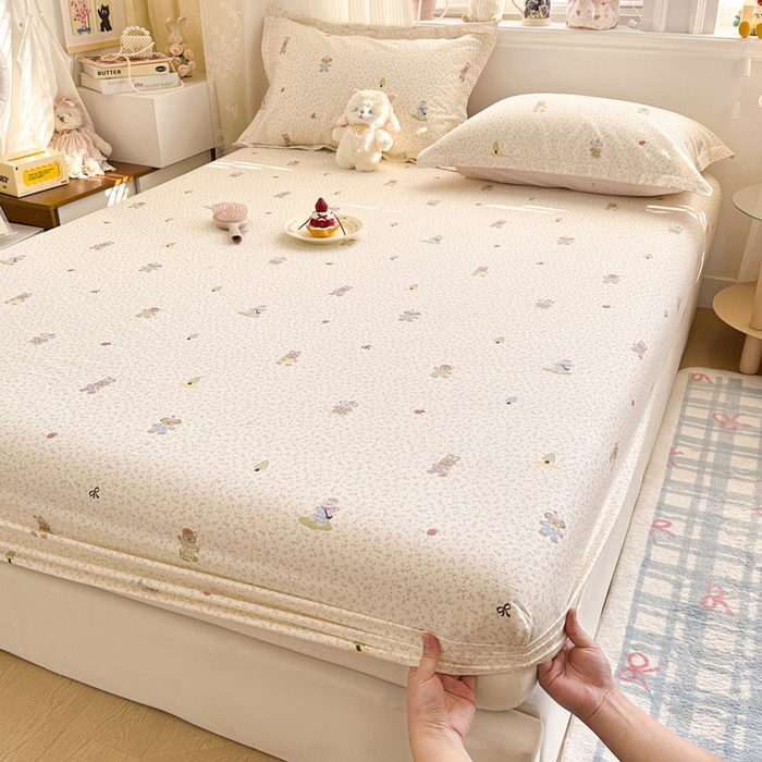 91家纺网 家纺一手货源 找家纺 绵庭家纺 2026新款12868全棉纯棉印花系列床笠单件单品床笠单床笠-第一批 云朵小森林