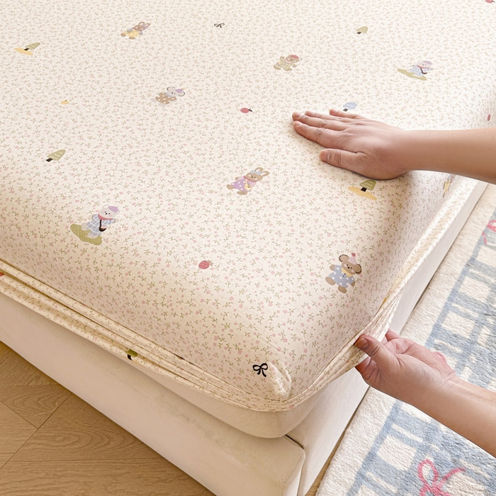 91家纺网 家纺一手货源 找家纺 绵庭家纺 2026新款12868全棉纯棉印花系列床笠单件单品床笠单床笠-第一批 云朵小森林