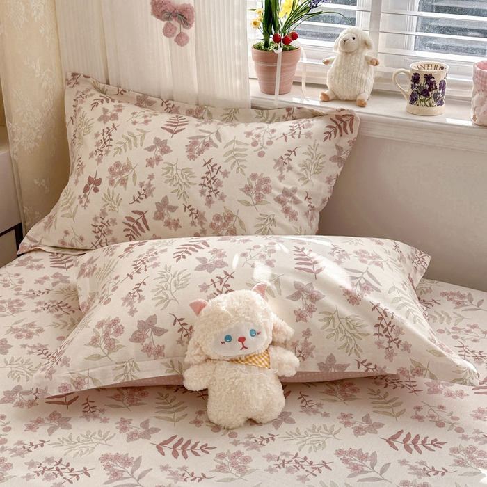 91家纺网 家纺一手货源 找家纺 绵庭家纺 2026新款12868全棉纯棉印花系列枕套单件单品枕套单枕套-第一批 青梅温茶-粉