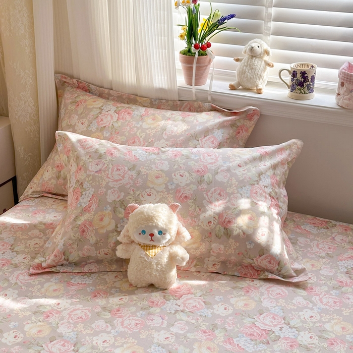 绵庭家纺 2026新款12868全棉纯棉印花系列枕套单件单品枕套单枕套-第一批 柔瓣梦