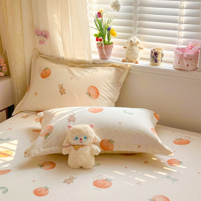 91家纺网 家纺一手货源 找家纺 绵庭家纺 2026新款12868全棉纯棉印花系列枕套单件单品枕套单枕套-第一批 甜桔小兔