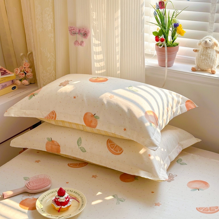 91家纺网 家纺一手货源 找家纺 绵庭家纺 2026新款12868全棉纯棉印花系列枕套单件单品枕套单枕套-第一批 甜桔小兔