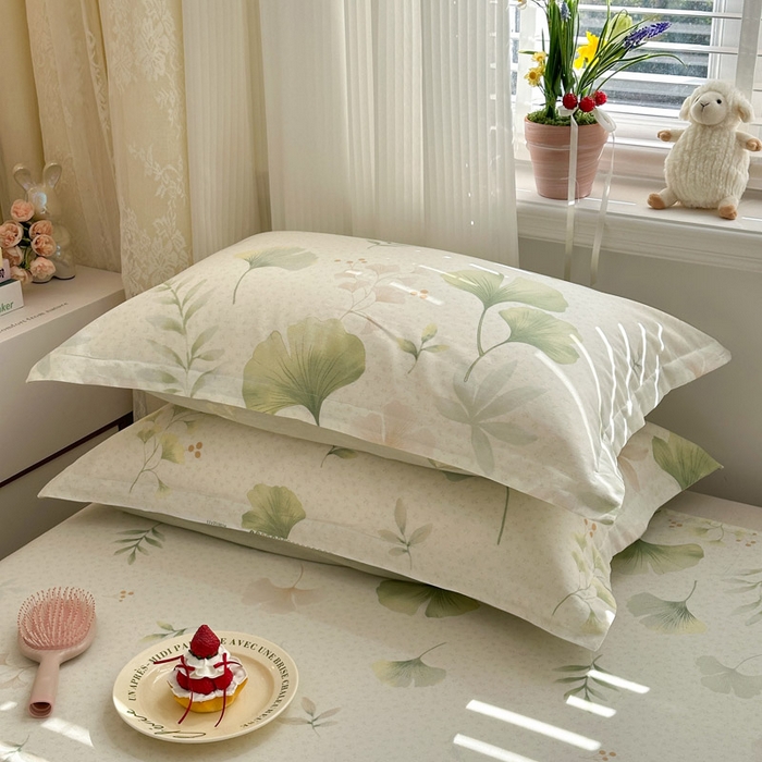 91家纺网 家纺一手货源 找家纺 绵庭家纺 2026新款12868全棉纯棉印花系列枕套单件单品枕套单枕套-第一批 银杏疏影