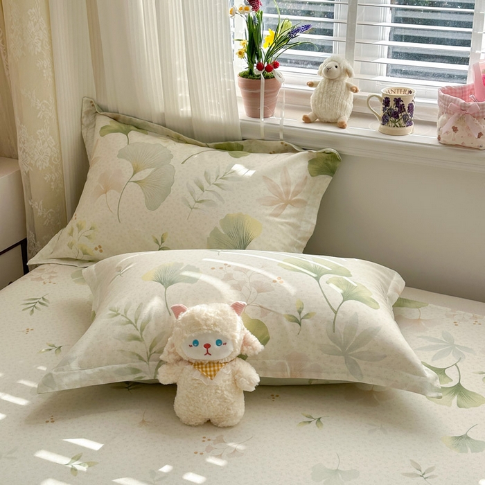 91家纺网 家纺一手货源 找家纺 绵庭家纺 2026新款12868全棉纯棉印花系列枕套单件单品枕套单枕套-第一批 银杏疏影